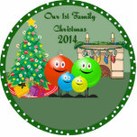 1st Family Christmas Ornament 2014 Photo Sculpture