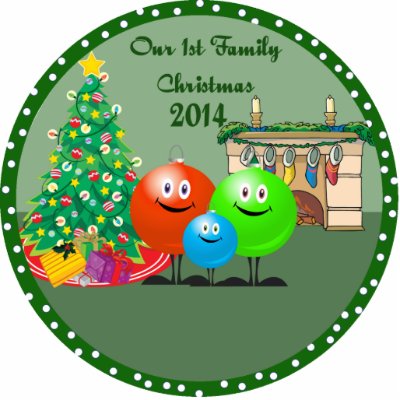 1st Family Christmas Ornament 2014 Photo Cut Outs by freespiritdesigns