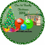 1st Family Christmas Ornament 2014 Photo Cut Outs