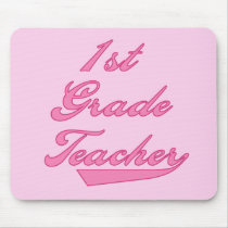 1st Grade Teacher Pink Tshirts and Gifts Mouse Mats