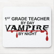 1st Grade Vampire by Night Mouse Mat