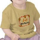 infant_tshirt - A text and jack o lantern design on Halloween T-shirts, bodysuits, and more featuring several smiling jack o lanterns and kid style  text that reads "1st Halloween"!: Sizes  Available colors: yellow