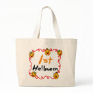 jumbotote - A text and jack o lantern design on Halloween T-shirts, bodysuits, and more featuring several smiling jack o lanterns and kid style  text that reads "1st Halloween"!: Sizes  Available colors: natural