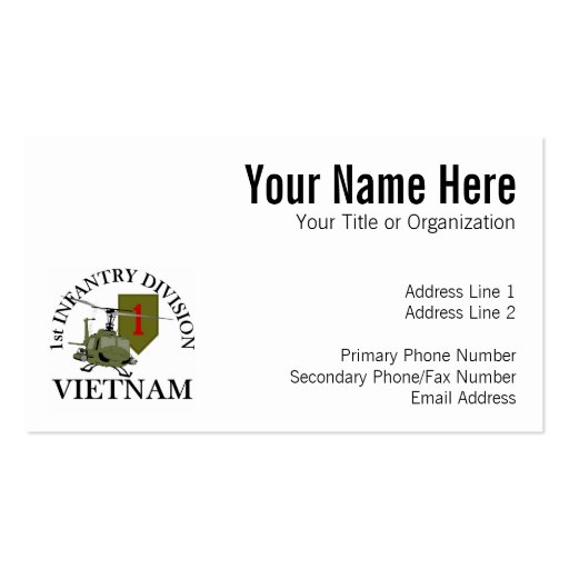 1st ID Vietnam Business Card Templates (front side)