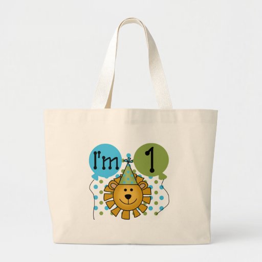 1st Lion Birthday Canvas Bags