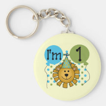 1st Lion Birthday Tshirts and Gifts Keychain