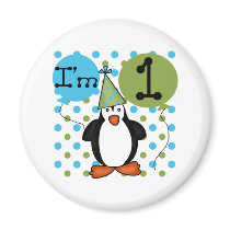1st Penguin Birthday magnets by kids_birthdays 1st Penguin Birthday magnets