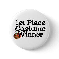 1st Place Costume Winner Pumpkin Button