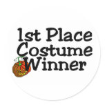 1st Place Costume Winner Pumpkin Stickers