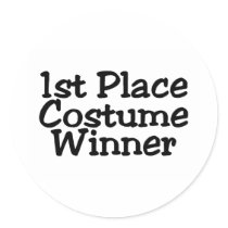1st Place Costume Winner Round Sticker