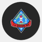 1St Recon Bn Black Round Sticker 1St Recon Bn Black Round Sticker