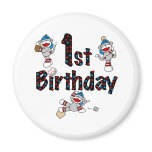 1st Sock Monkey Baseball Birthday magnets