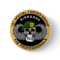 1st Special Forces Group Skull Pinback Button