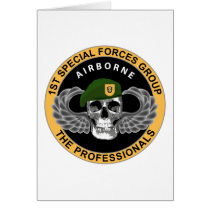 1st Special Forces Group Skull Greeting Cards
