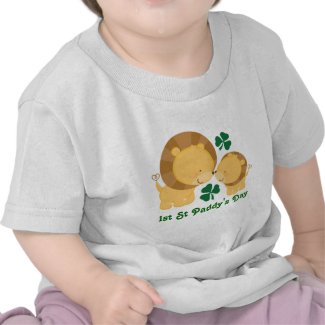1st St Paddy's Day Irish Baby Lion Shamrock Tee shirt