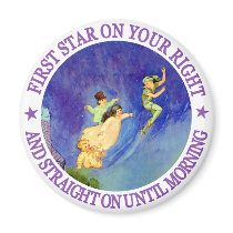 1ST STAR ON YOUR RIGHT, STRAIGHT ON UNTIL MORNING REFRIGERATOR MAGNET