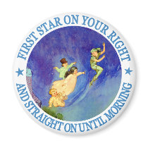 1ST STAR ON YOUR RIGHT, STRAIGHT ON UNTIL MORNING FRIDGE MAGNET