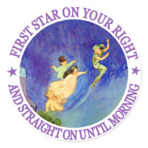 1ST STAR ON YOUR RIGHT, STRAIGHT ON UNTIL MORNING ROUND STICKER