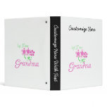 1st Time Grandma Pink Flowers Gifts binders