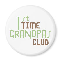 1st Time Grandpas Club (Green) Fridge Magnet