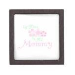 1st Time Mommy Pink Flowers Gifts Premium Jewelry Box
