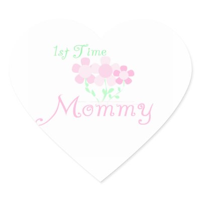 1st Time Mommy Pink Flowers Gifts Heart Sticker by familymembers