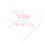 1st Time Mommy Pink Flowers Gifts stickers