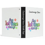 1st Time Mommy Rainbow Text Gifts Vinyl Binders