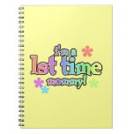1st Time Mommy Rainbow Text Gifts Spiral Note Books