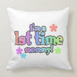 1st Time Mommy Rainbow Text Gifts Pillow