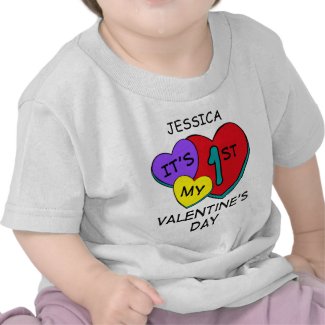 1st Valentine's Day Hearts Infant T-Shirt shirt