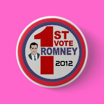 1st Vote for Romney buttons