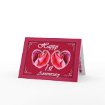 1st Wedding Anniversary Fern Filled Heart Cards