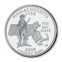 2000 Massachusetts State Quarter magnet