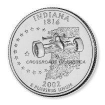 2002 Indiana State Quarter magnet