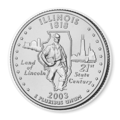 2003 Illinois State Quarter magnet by StateQuarterGear