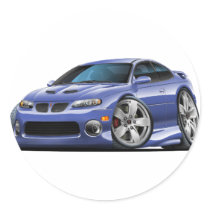 2004-06 Pontiac GTO Blue/Grey Car Round Sticker