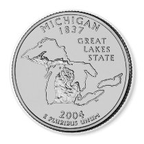 2004 Michigan State Quarter magnet by StateQuarterGear 2004 Michigan State Quarter magnet