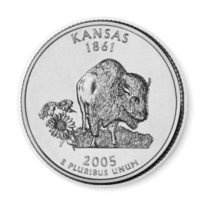 2005 Kansas State Quarter magnet by StateQuarterGear