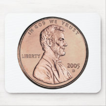 2005 Lincoln Memorial 1 cent copper coin money Mouse Pads