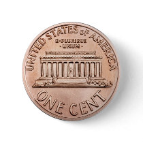 2005 Lincoln Memorial one cent copper coin, back Buttons