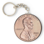 2005 Lincoln Memorial one cent copper coin Key Chains