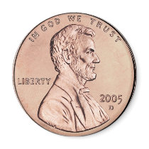 2005 Lincoln Memorial one cent copper coin Fridge Magnet