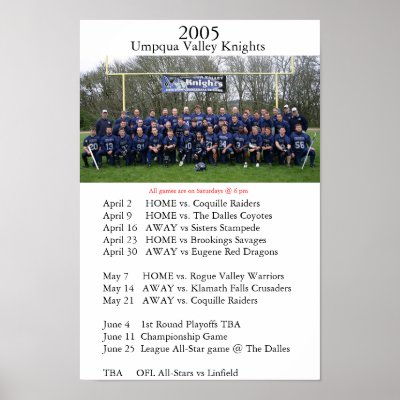 2005 Umpqua Valley Knights Poster by uvknights