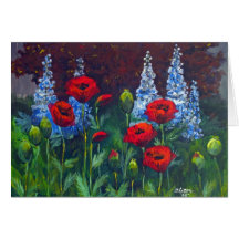 2007_Poppies_Delphiniums Greeting Card