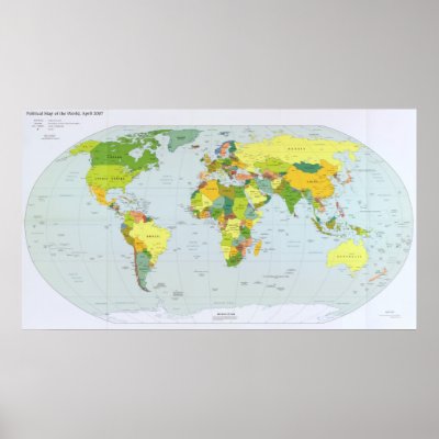 world map political high resolution. 2007 World Map Poster by