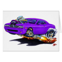 2008-10 Challenger Purple Car Greeting Cards