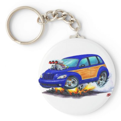2008-10 PT Cruiser Blue Woodie Keychain by maddmaxart