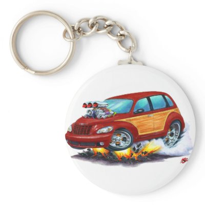 2008-10 PT Cruiser Maroon Woodie Keychain by maddmaxart