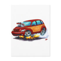 2008-10 PT Cruiser Maroon Woodie Postcards